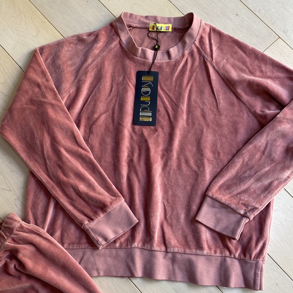 Suzie Kondi pink soft cotton velour girls Raglan top